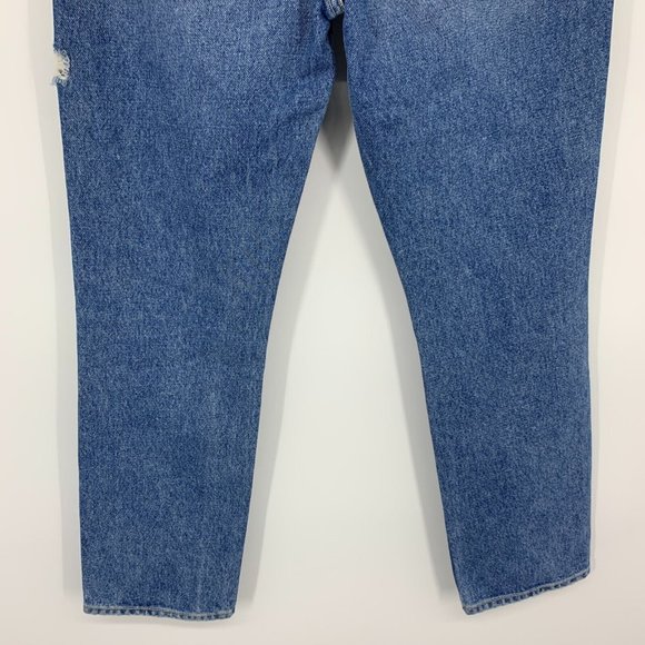 Lovers + Friends Jeans Logan High Rise Tapered Blue Distressed Hollywood - Picture 10 of 12